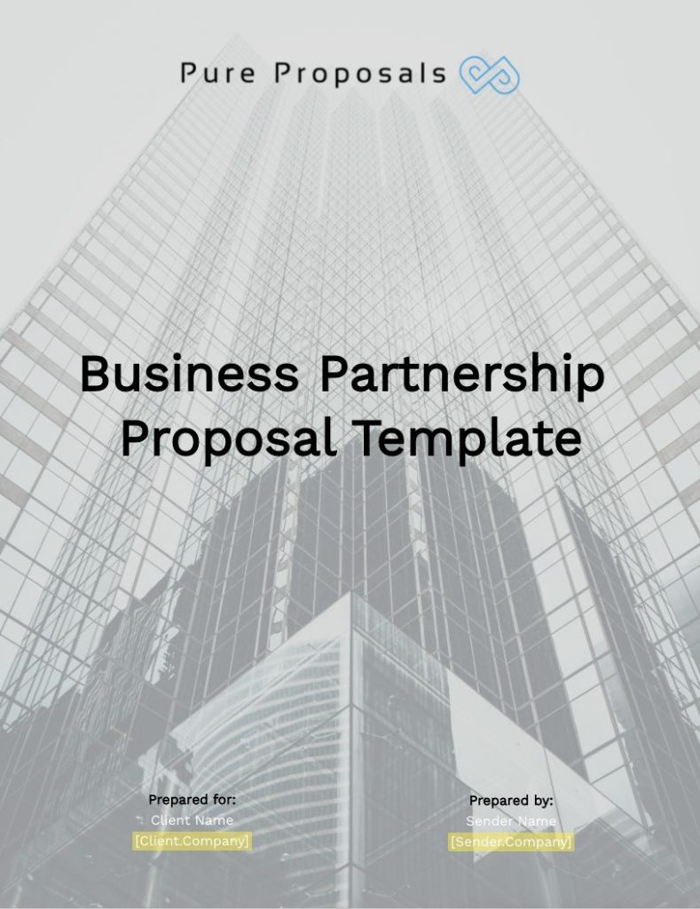Business Partnership Proposal Template Cover